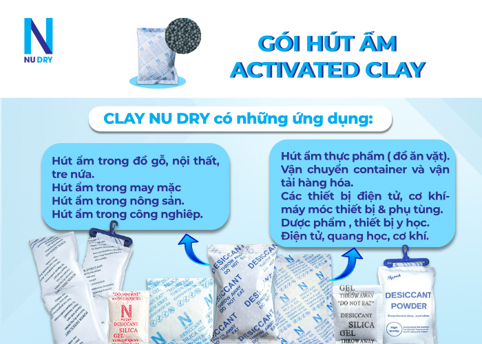 Gói hút ẩm Activated Clay 