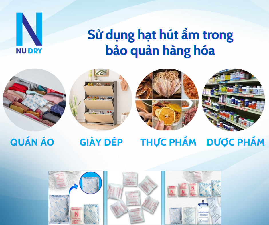 Sử dụng hạt hút ẩm trong bảo quản hàng hóa 