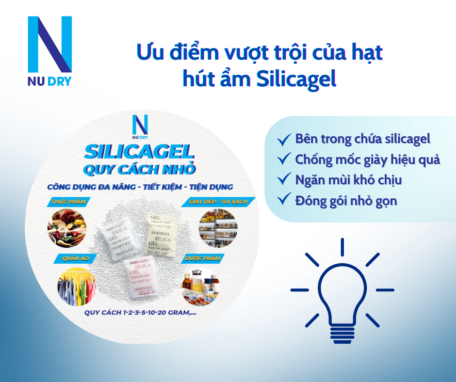 Ưu điểm vượt trội của túi hút ẩm Silicagel 