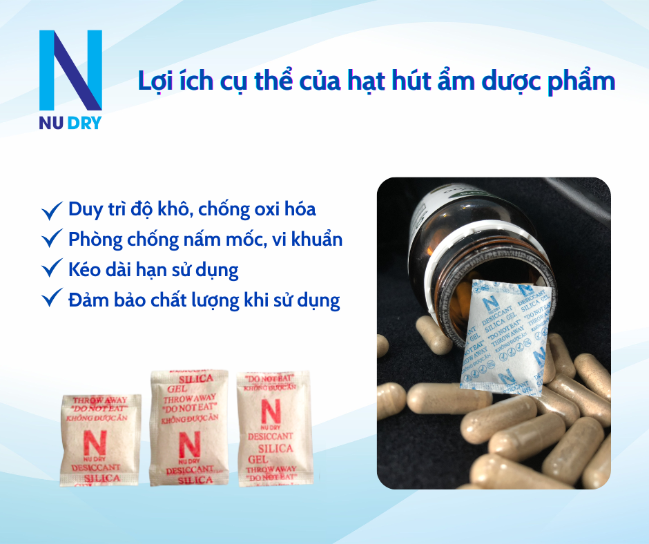 loi ich cua hat hut am duoc pham Lợi ích cụ thể của hạt hút ẩm dược phẩm