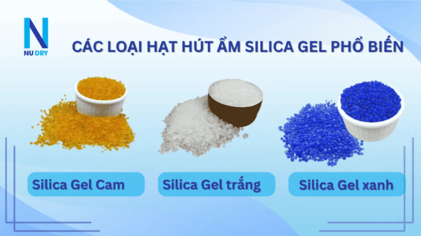 Các loại hạt hút ẩm Silica Gel phổ biến