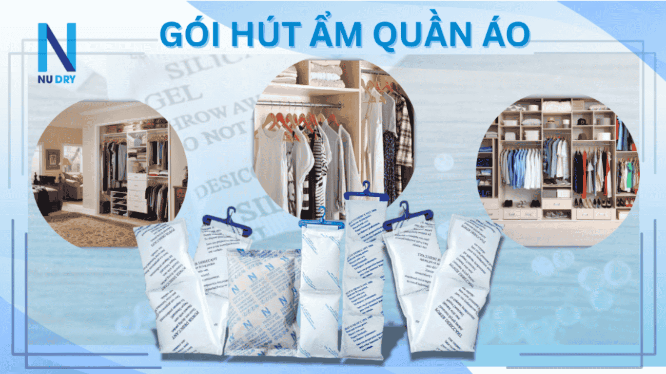 Gói hút ẩm quần áo.